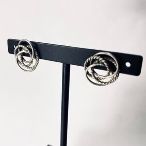 Sterling Silver Rope Knot Stud Earrings